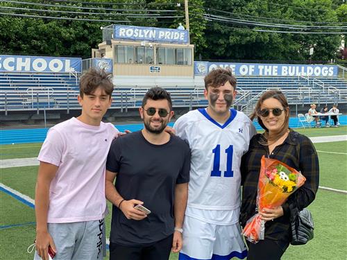 Senior Lacrosse Player and Family